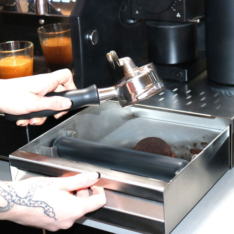 Rhino Coffee Gear - Kaffeesatzlade Knockbox Abschlagkasten Sudschublade inox (Edelstahl)