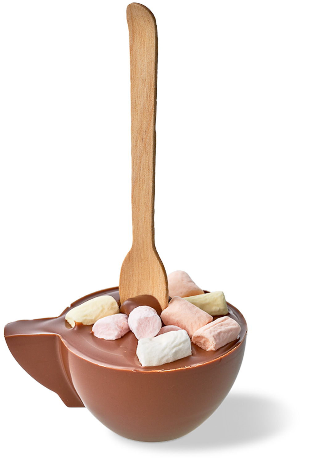 Trinkschokoladenstick Edelvollmilchschokolade 43 % mit Marshmallows Trinkschokoladenstick Edelvollmilchschokolade 43 % mit Marshmallows