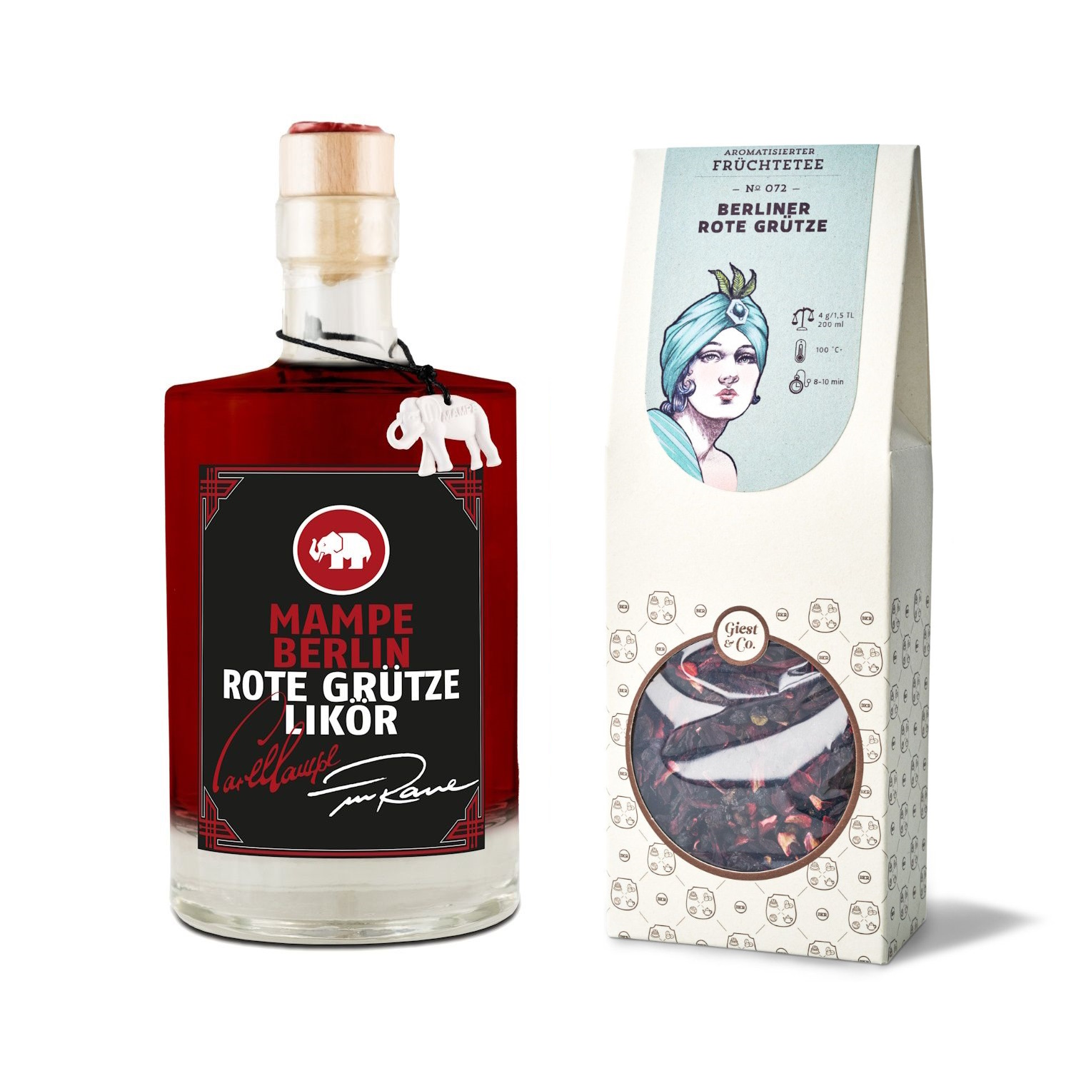 BKR Set - Berliner Doppel-Grütze mit Likör (500ml) + Tee (100g) BKR Set - Berliner Doppel-Grütze mit Likör (500ml) + Tee (100g)