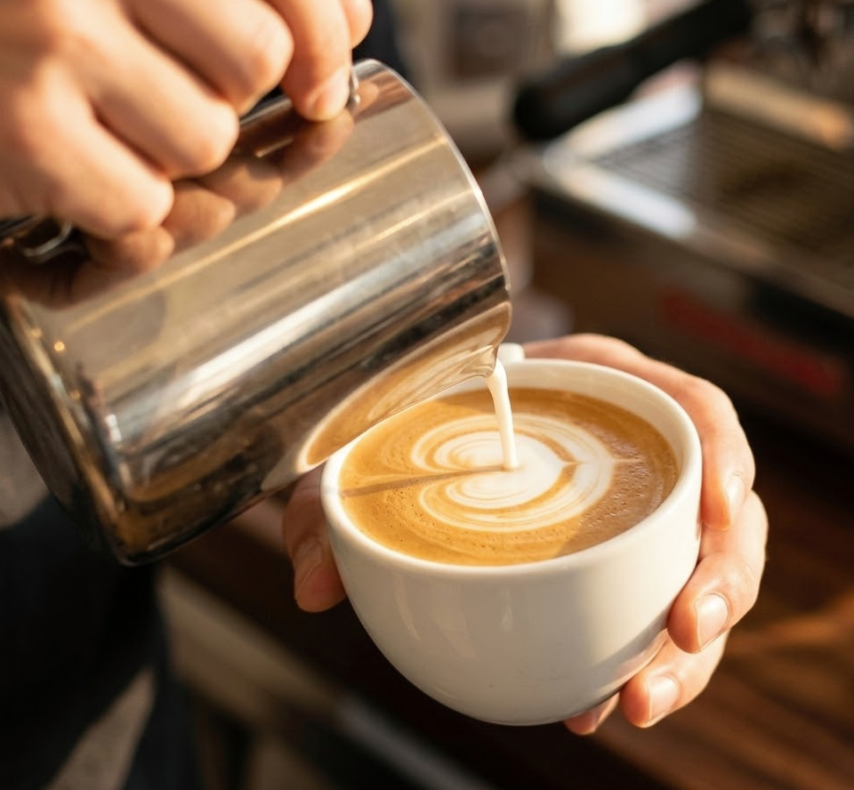 Herz gießen aus Latte Art