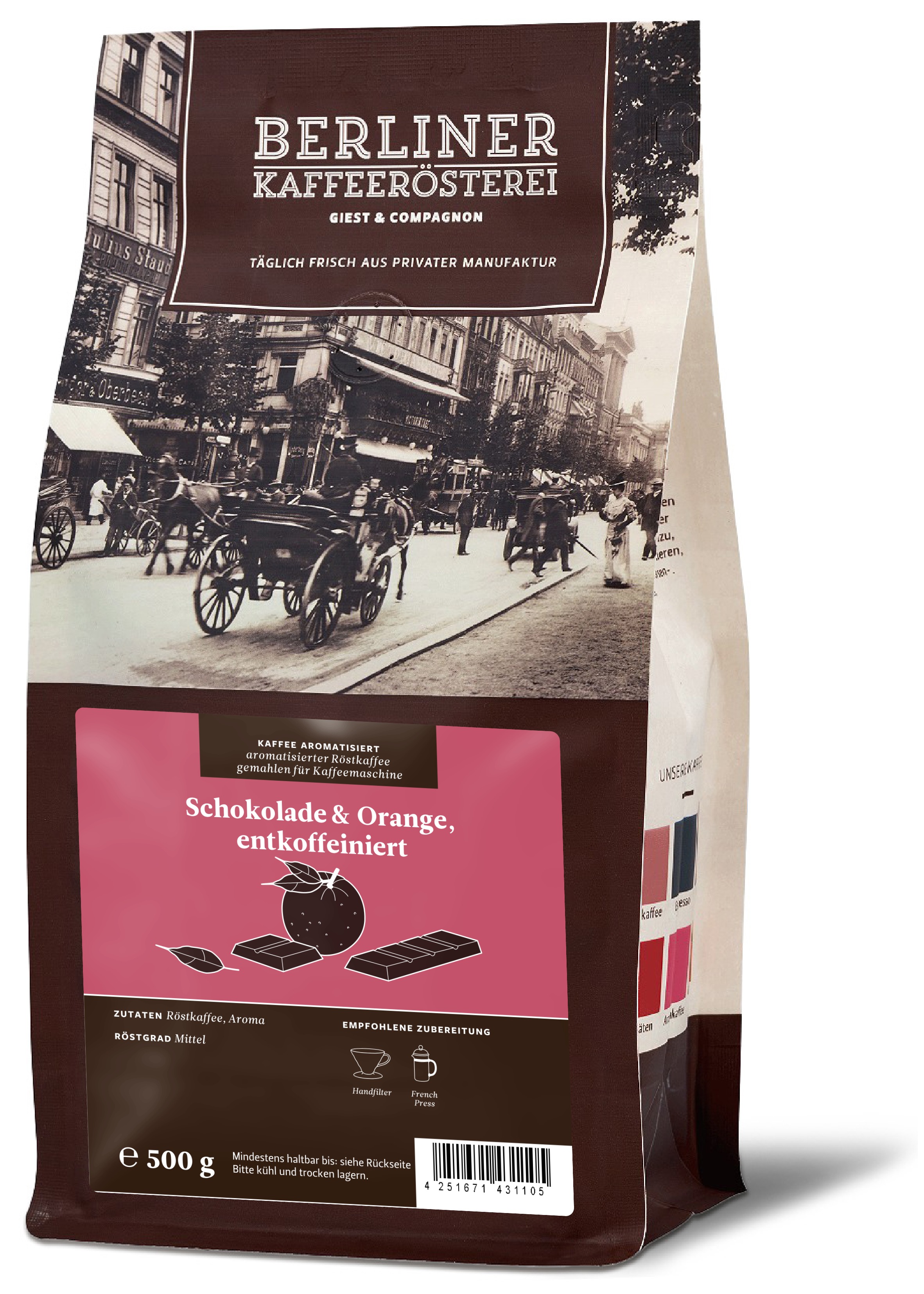 aromatisierter Kaffee Schokolade Orange, entkoffeiniert