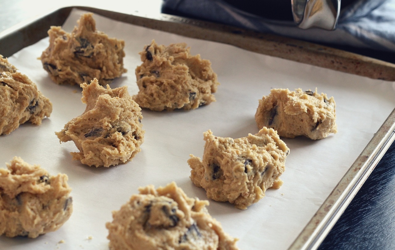 Cookieteig auf einem Backblech