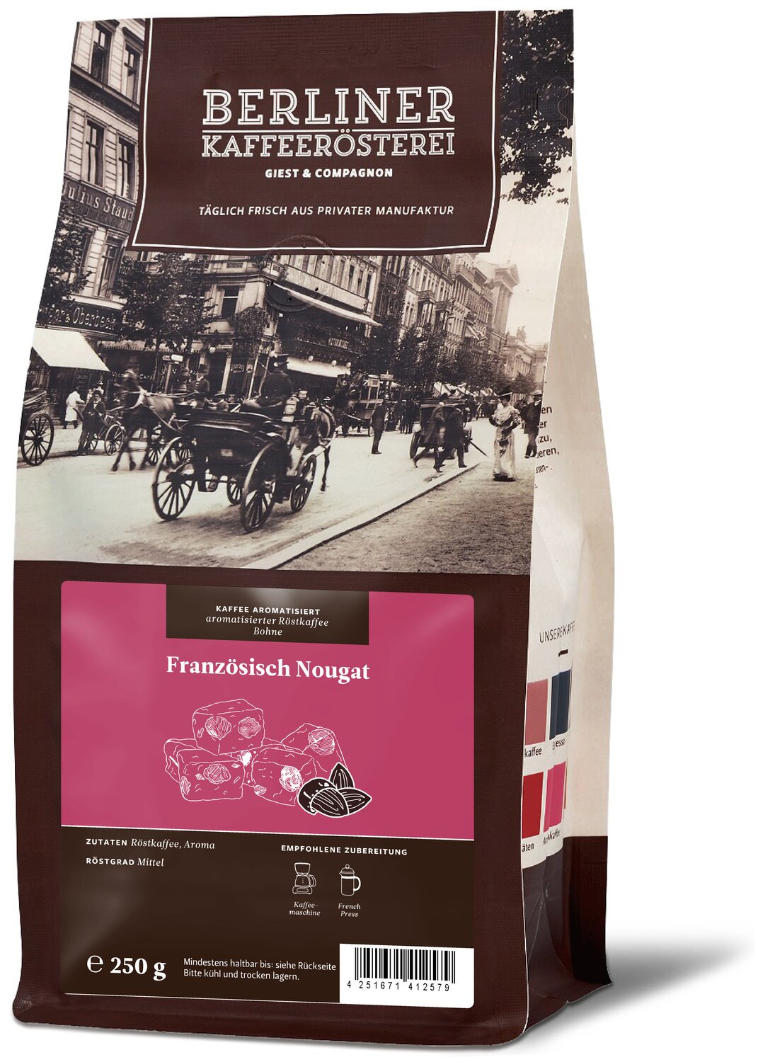 aromatisierter Kaffee französisch Nougat