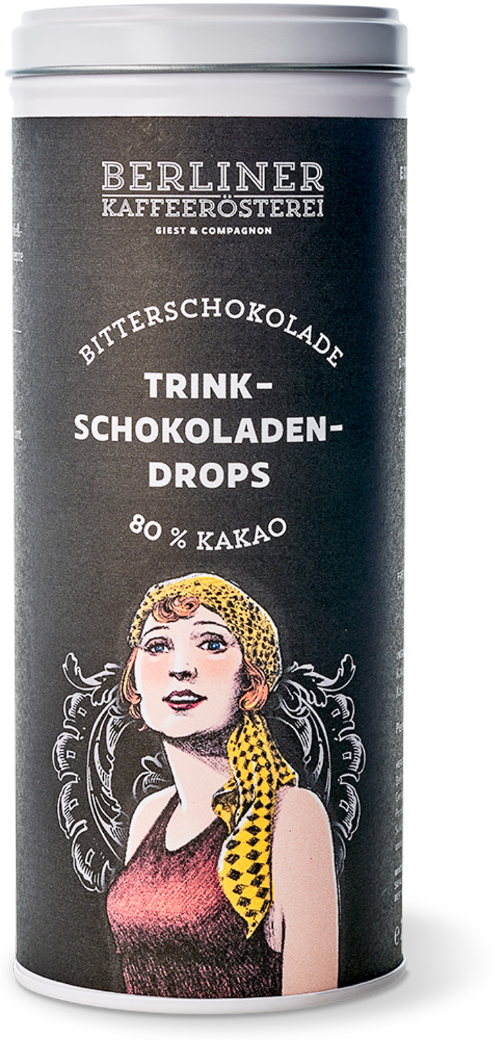 Berliner Kaffeeroesterei DE Edelbitterschokoladen-Drops 80% Kakao 521415.D
