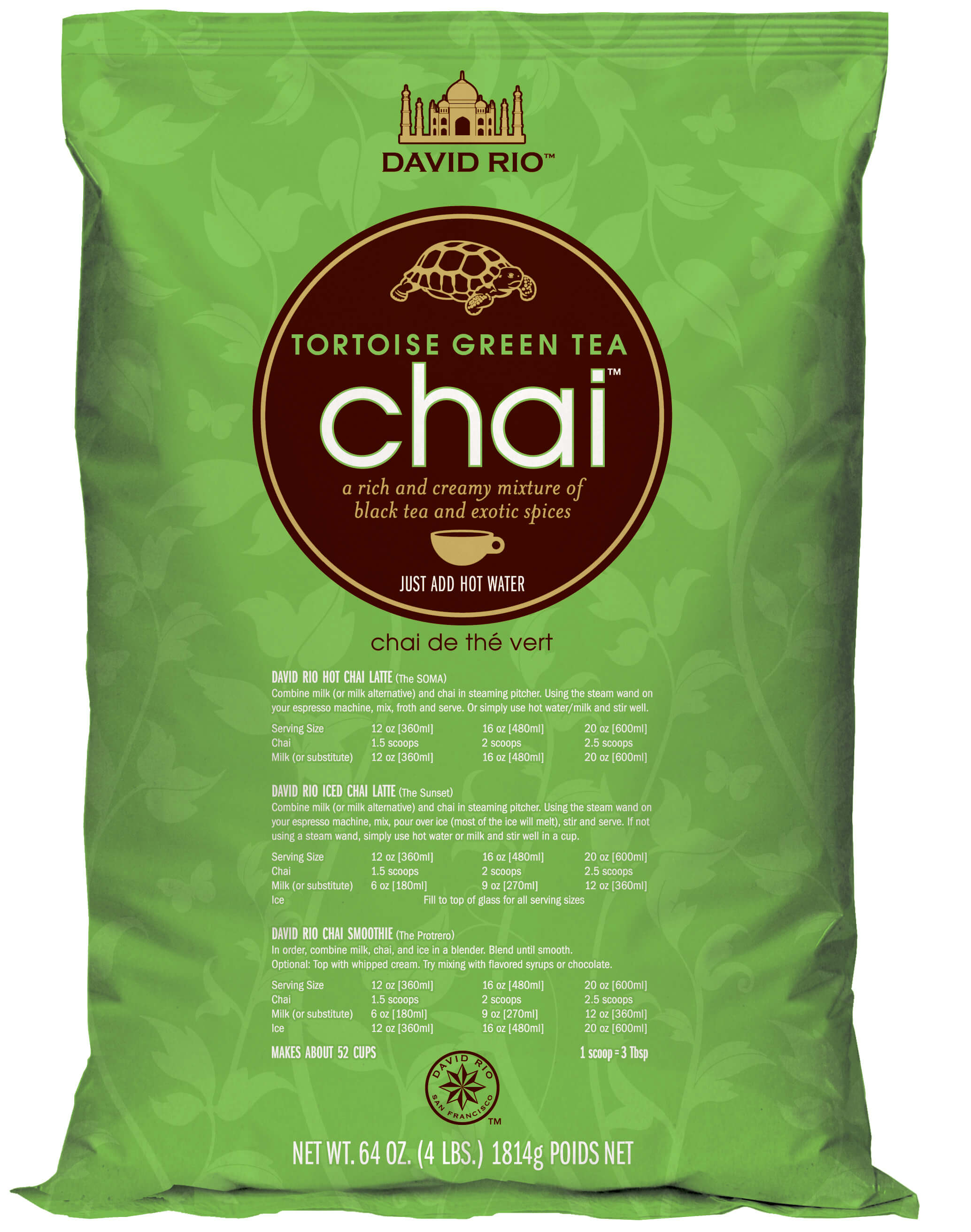 David Rio - Tortoise Green Chai - Refill Beutel (1814 g)