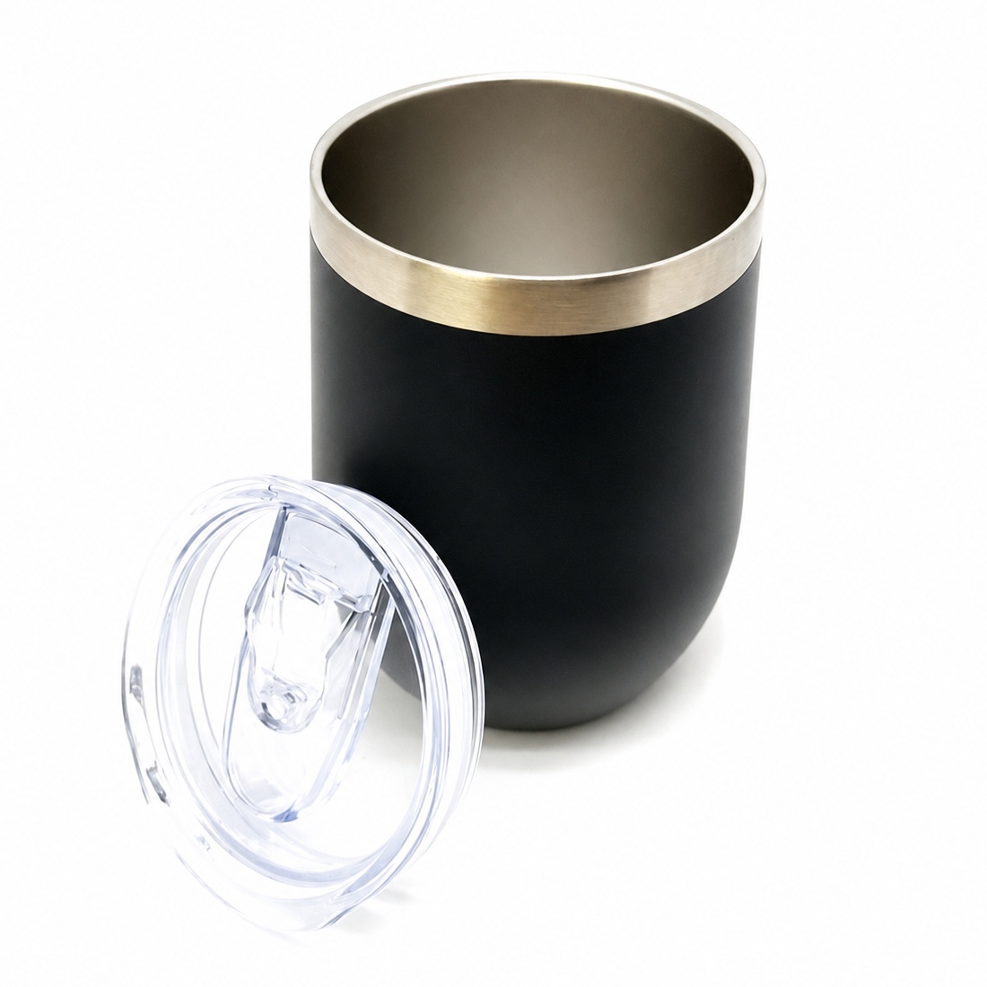 Edelstahlbecher Thermo Teebecher Kaffeebecher Indien 350 ml schwarz mit Deckel to go