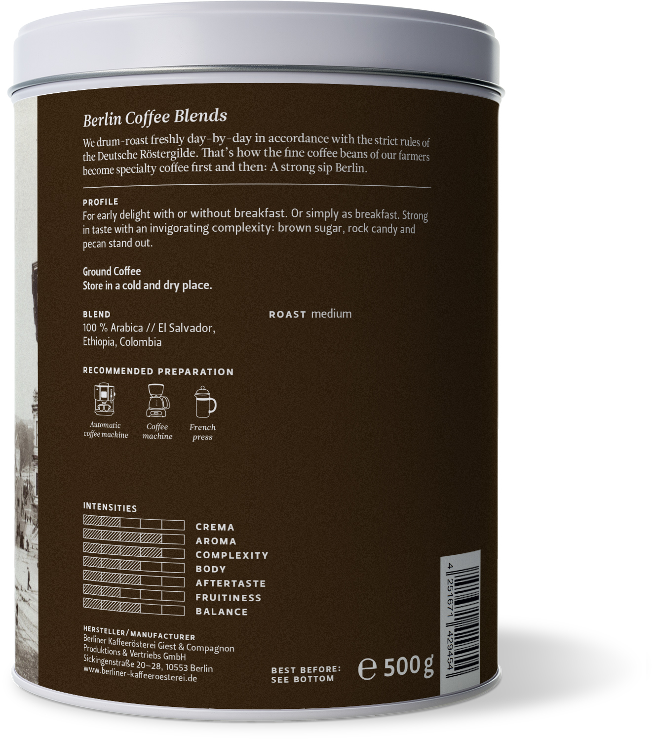 Berliner Frühstückskaffee (gemahlen) Berliner Frühstückskaffee (gemahlen)