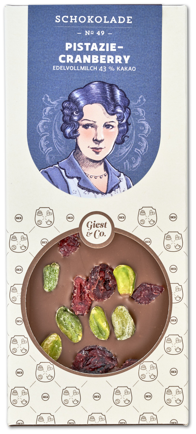 Tafel Pistazie & Cranberry - Vollmilch - Nr. 49 Tafel Pistazie & Cranberry - Vollmilch - Nr. 49