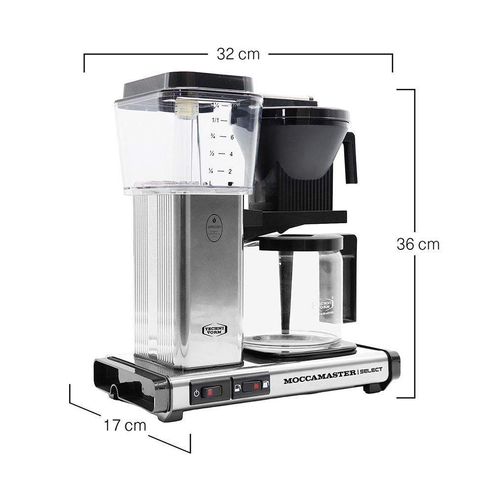 Moccamaster Kaffeemaschine KBG Select 4-10 Tassen poliertes silber