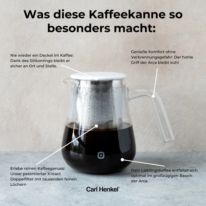 Carl Henkel - Kaffeebereiter Arca X-tract 0,8 l - bernsteinfarbener Griff Carl Henkel - Kaffeebereiter Arca X-tract 0,8 l - bernsteinfarbener Griff
