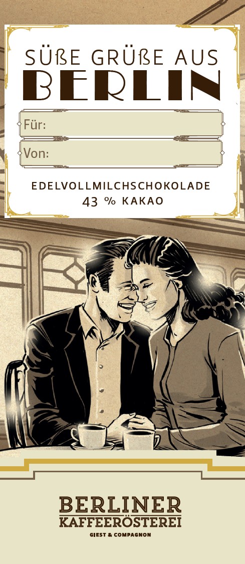 Süße Grüße aus Berlin - Schokoladentafel zum Beschriften (100g) Süße Grüße aus Berlin - Schokoladentafel zum Beschriften (100g)
