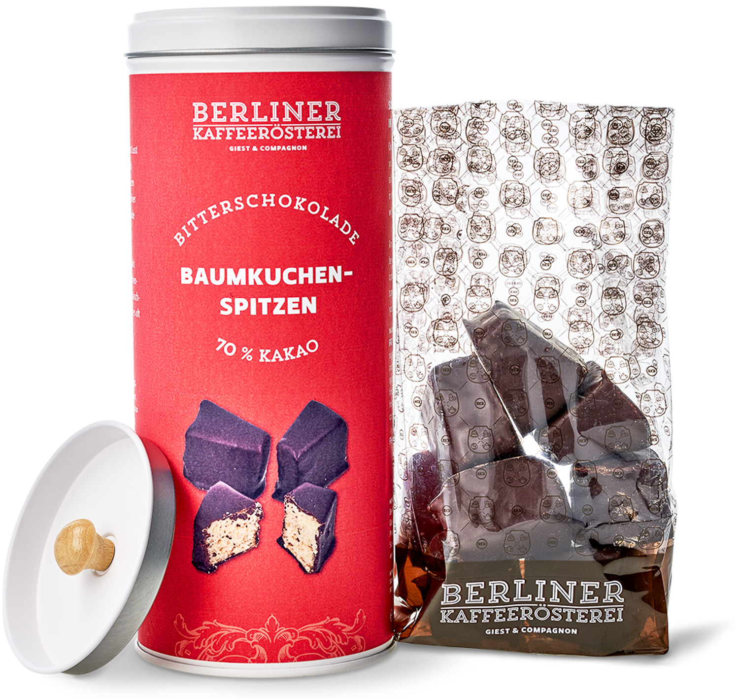 Baumkuchenkonfekt in Edelbitterschokolade 70% Baumkuchenkonfekt in Edelbitterschokolade 70%