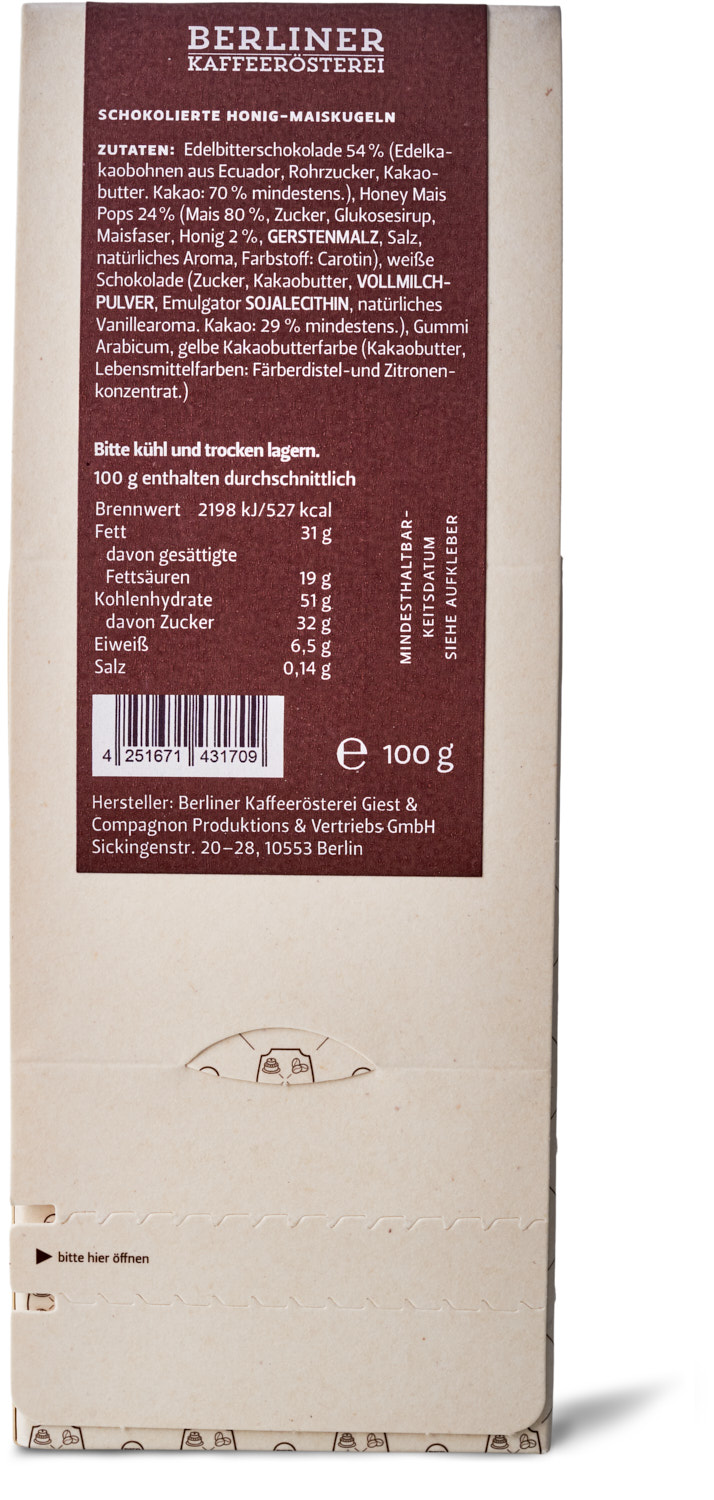 Gebäck - Schokolierte Honig-Maiskugeln - Nr. 39