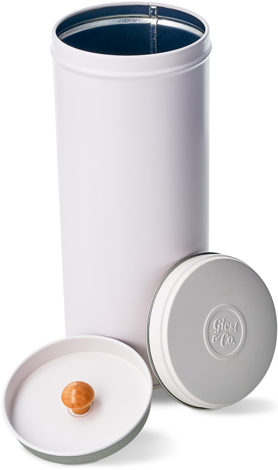 Doppeldeckeldose mit Holzknauf Doppeldeckeldose mit Holzknauf