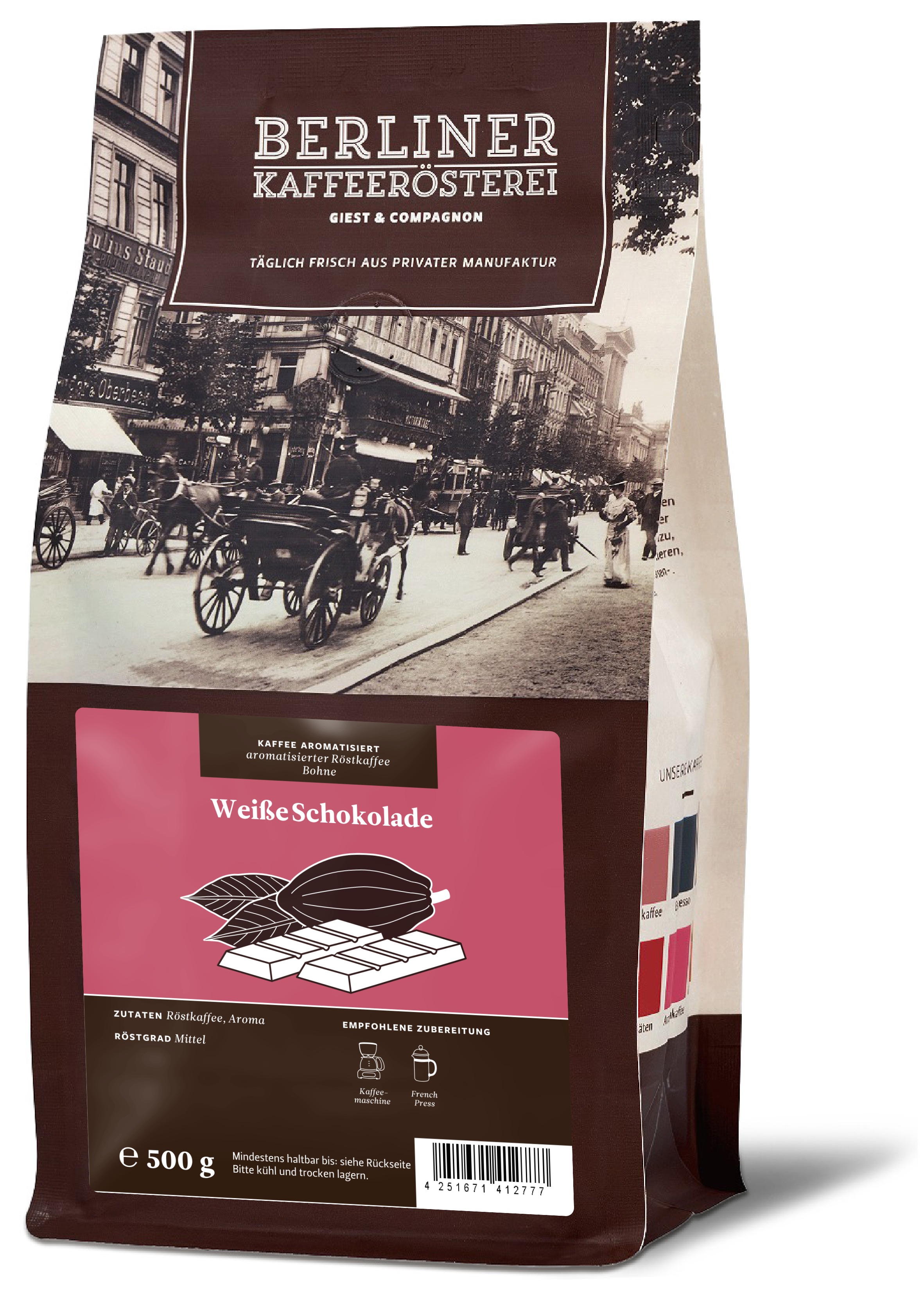 aromatisierter Kaffee weiße Schokolade