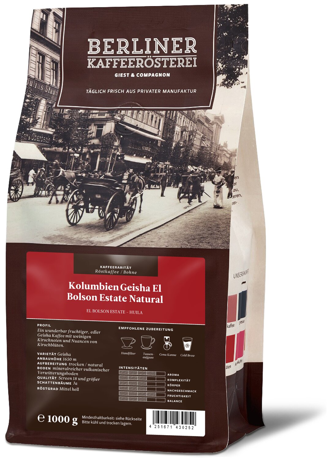 Kolumbien Geisha El Bolson Estate Natural