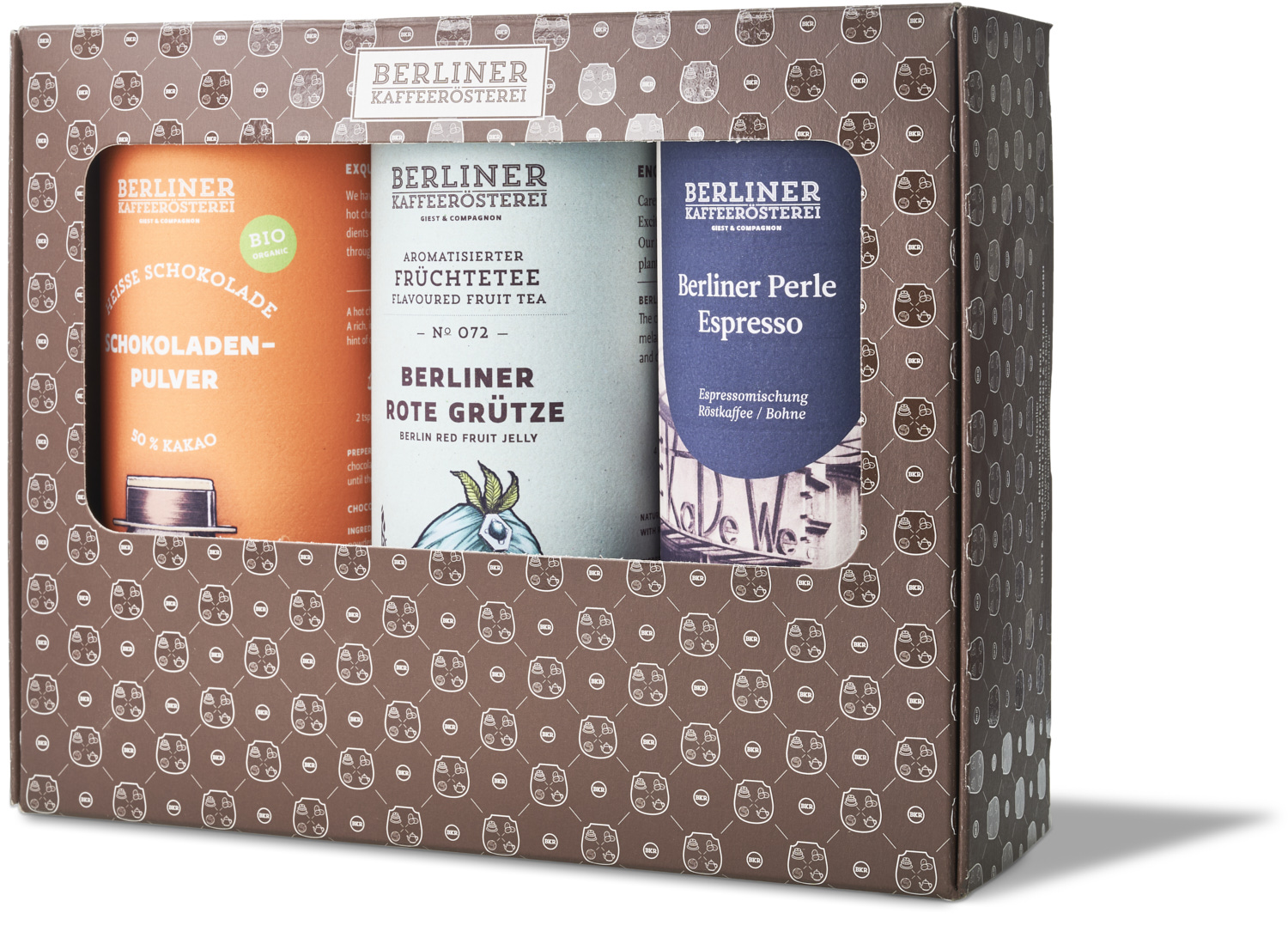 Ihr eigenes Wunsch-Set: 1 Dose heiße Schokolade & 2 Dosen Kaffee oder Tee nach Wahl inkl. Karton Ihr eigenes Wunsch-Set: 1 Dose heiße Schokolade & 2 Dosen Kaffee oder Tee nach Wahl inkl. Karton