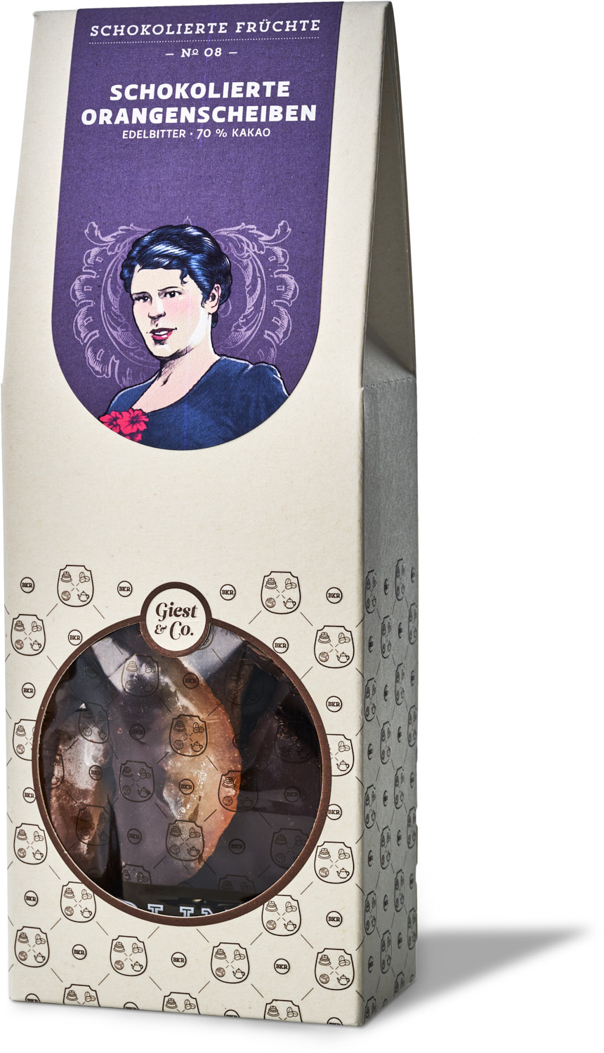 Früchte - Orangenscheiben in Zartbitter 70% - Nr. 08 Früchte - Orangenscheiben in Zartbitter 70% - Nr. 08