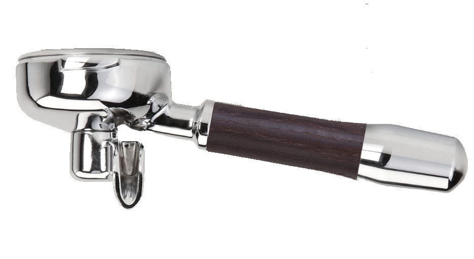 ECM - Siebträger 2 Tassen, Chrom & Räuchereiche ECM - Siebträger 2 Tassen, Chrom & Räuchereiche