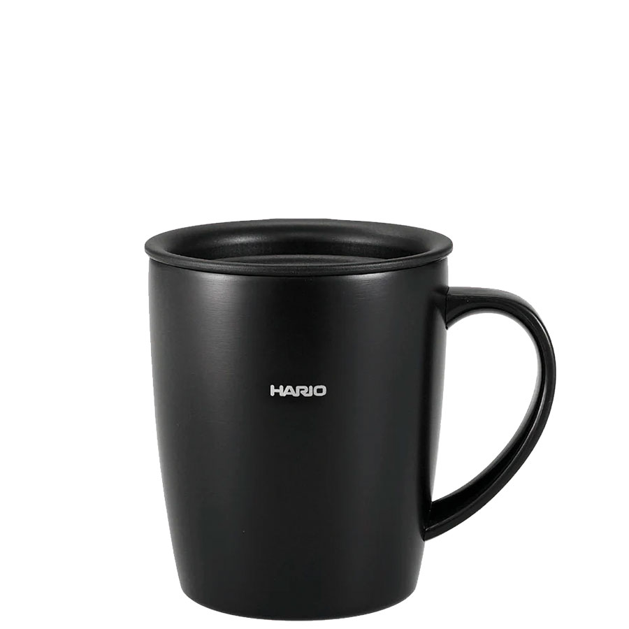 Hario - Wärmespeicherbecher mit Deckel schwarz 300ml Hario - Wärmespeicherbecher mit Deckel schwarz 300ml