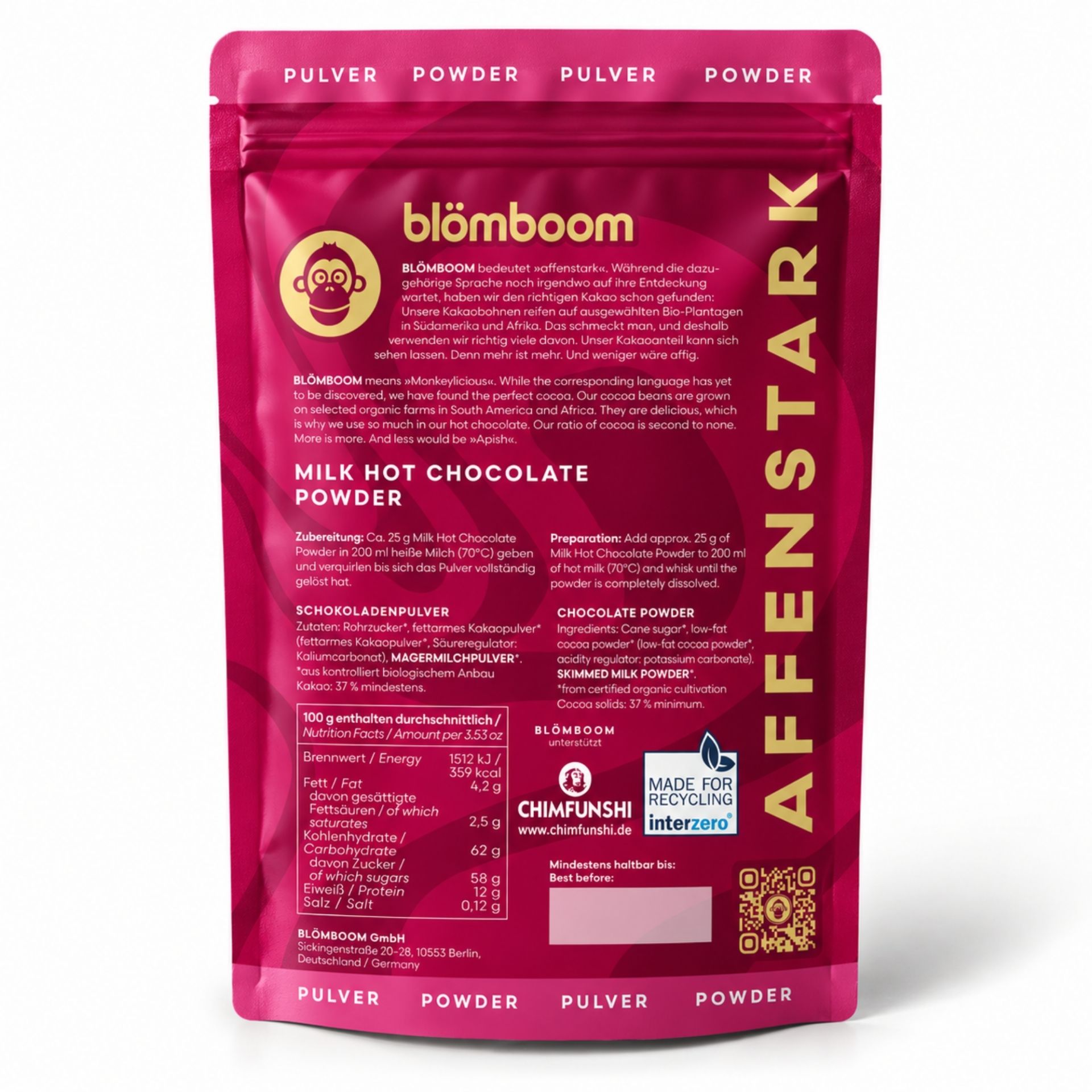 Blömboom - Milk Hot Chocolate Powder BIO