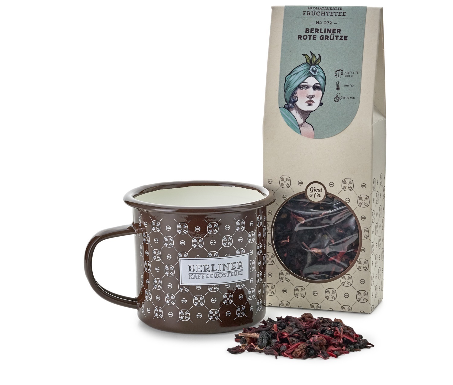 BKR Emaille Tasse mit 100g Tee nach Wahl im Schmuckkarton BKR Emaille Tasse mit 100g Tee nach Wahl im Schmuckkarton