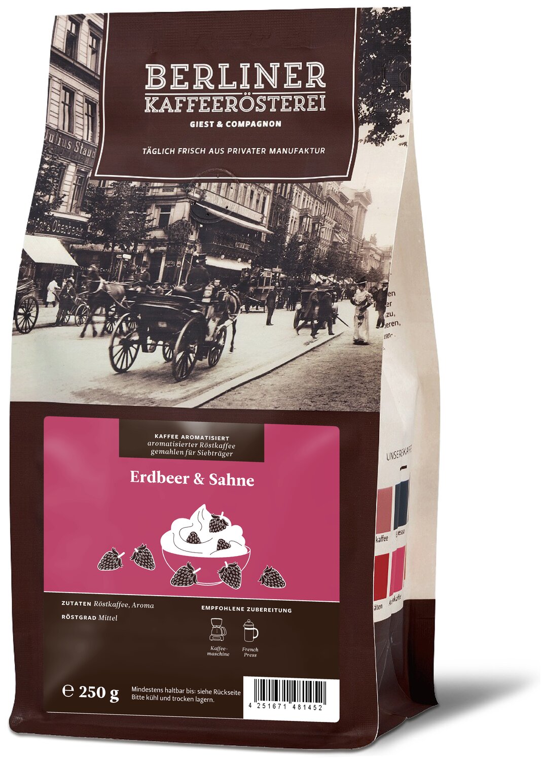 aromatisierter Kaffee Erdbeer &amp; Sahne