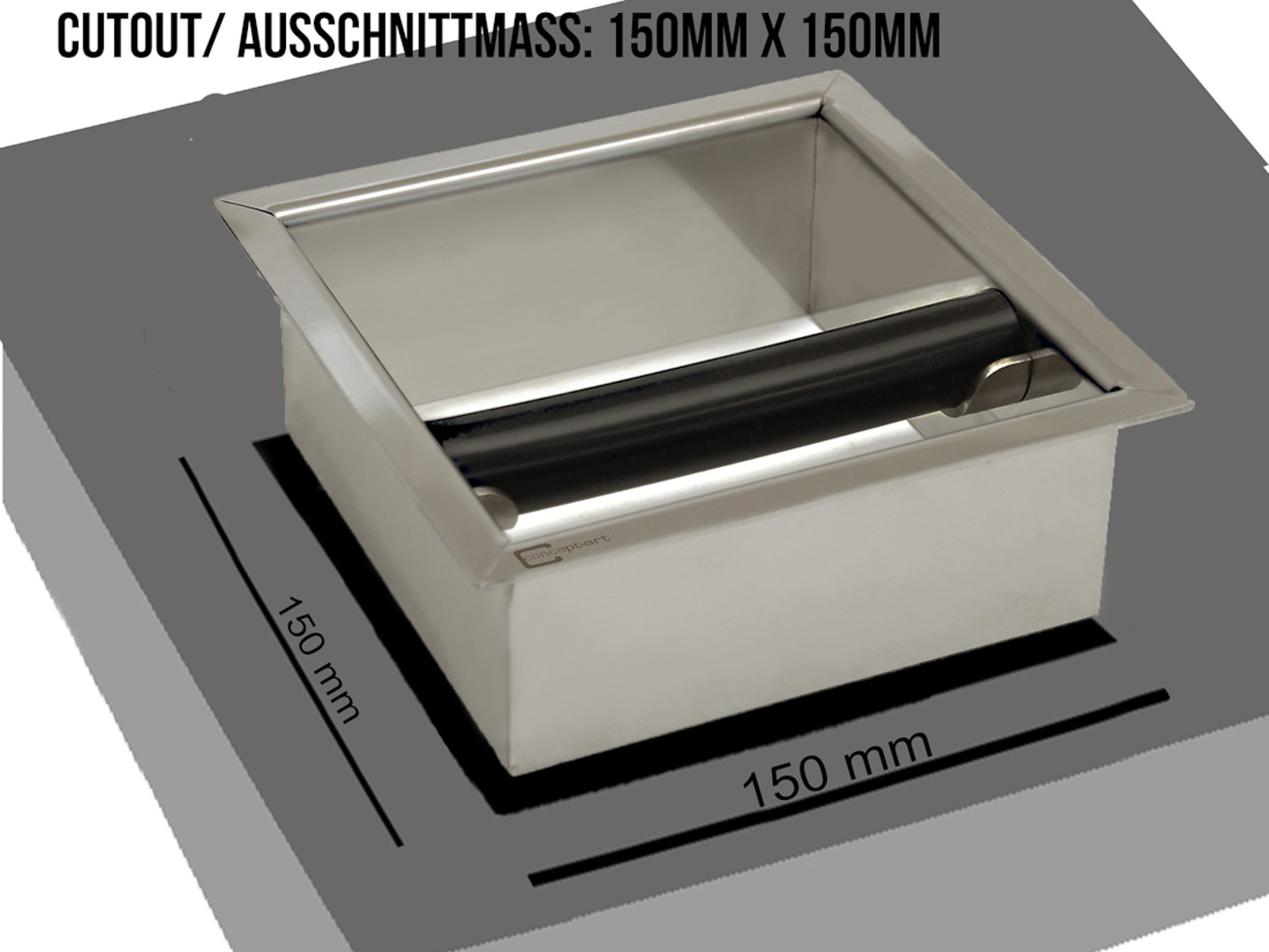 JoeFrex - Kaffeesatz Abschlagrahmen cts ohne Boden zum Einbau, Größe S JoeFrex - Kaffeesatz Abschlagrahmen cts ohne Boden zum Einbau, Größe S