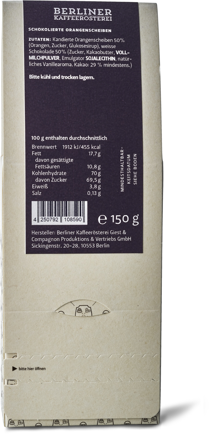 Früchte - Orangenscheiben in weisser Schokolade - Nr. 09 Früchte - Orangenscheiben in weisser Schokolade - Nr. 09