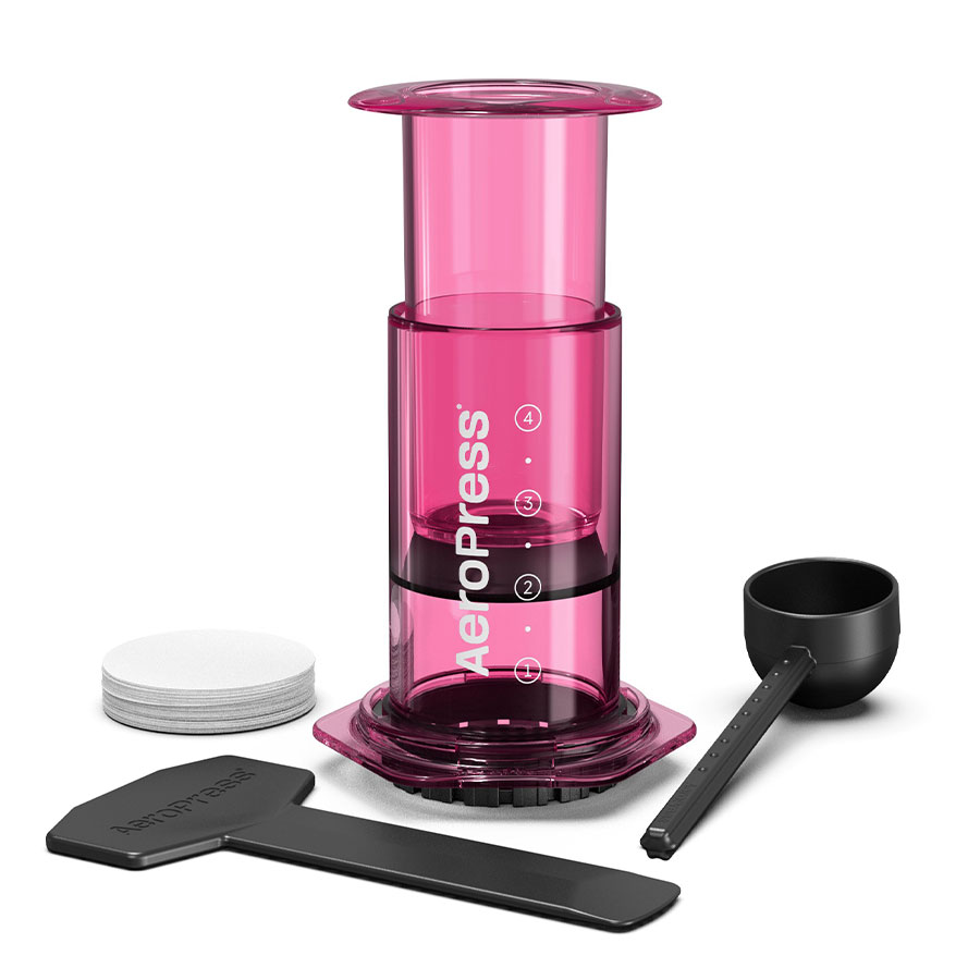 AeroPress® - Clear Coffee Press inkl. 100 Filter (Original in durchsichtig Pink) AeroPress® - Clear Coffee Press inkl. 100 Filter (Original in durchsichtig Pink)