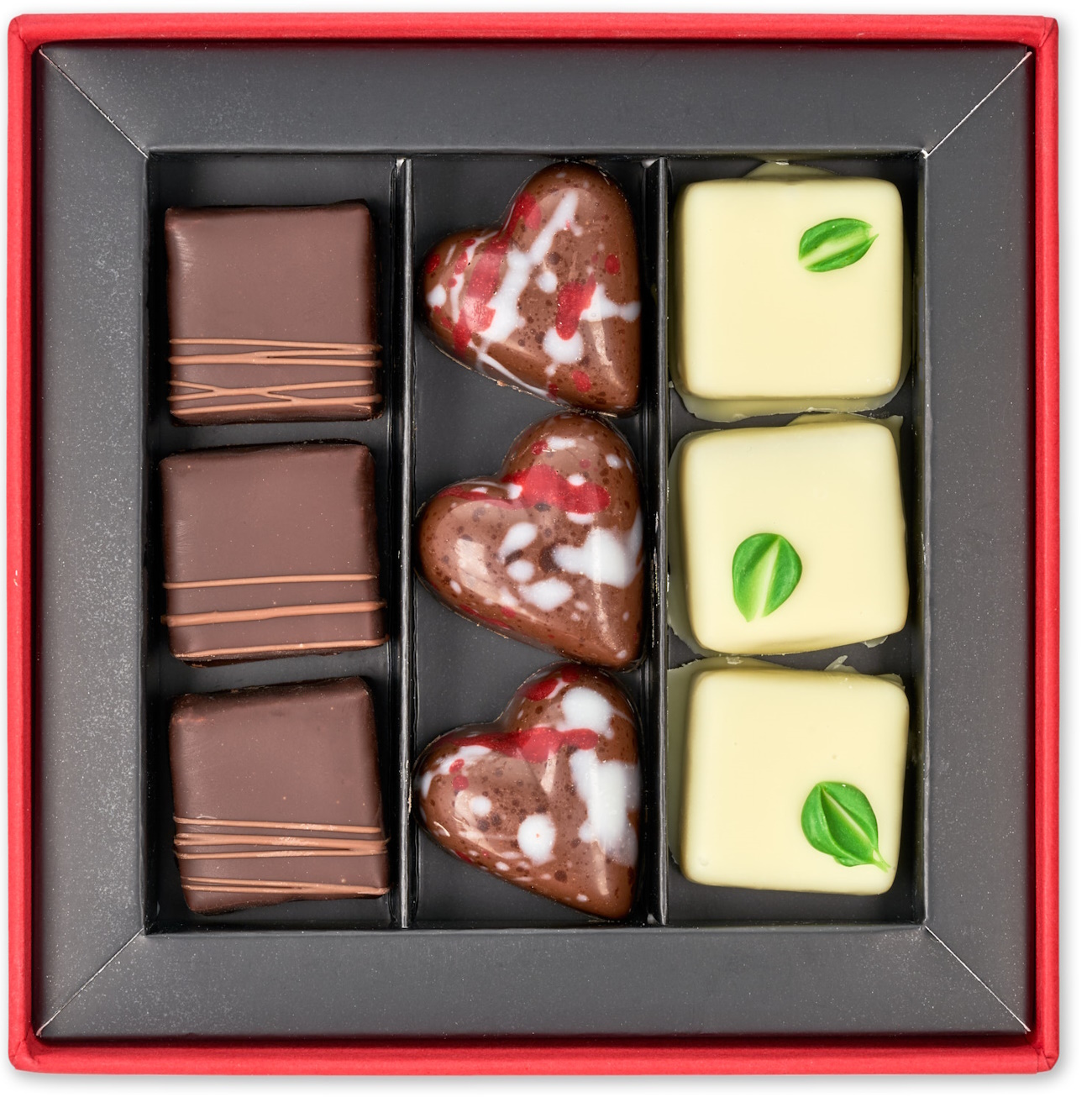 Süße Grüße aus Berlin - 9er Pralinenbox mit Herz