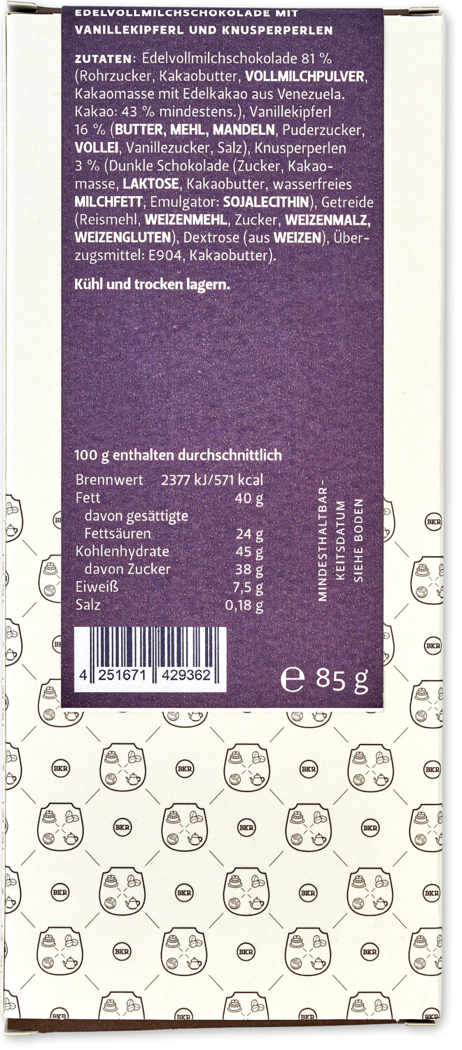 Tafel - Vanillekipferl - Vollmilch - Nr. 106