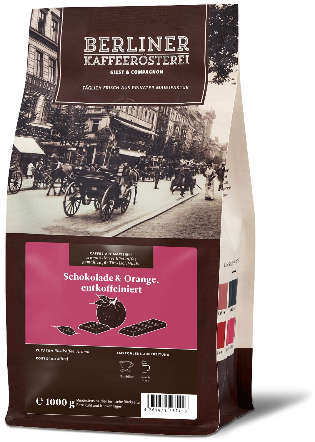 aromatisierter Kaffee Schokolade Orange, entkoffeiniert