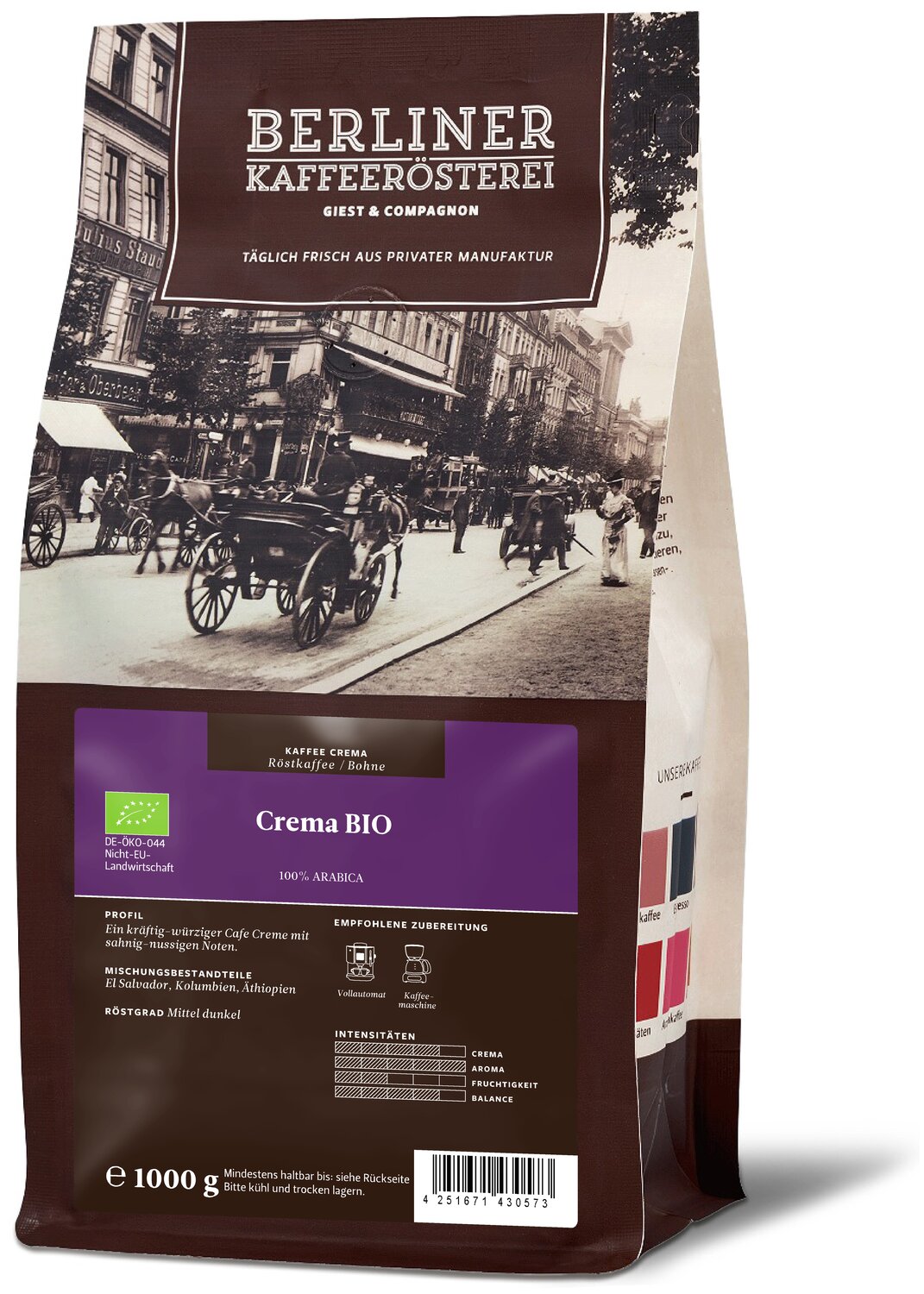 Crema BIO (1000g / ganze Bohne)