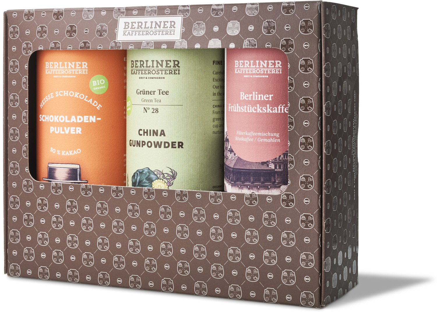 Ihr eigenes Wunsch-Set: 1 Dose heiße Schokolade & 2 Dosen Kaffee oder Tee nach Wahl inkl. Karton Ihr eigenes Wunsch-Set: 1 Dose heiße Schokolade & 2 Dosen Kaffee oder Tee nach Wahl inkl. Karton