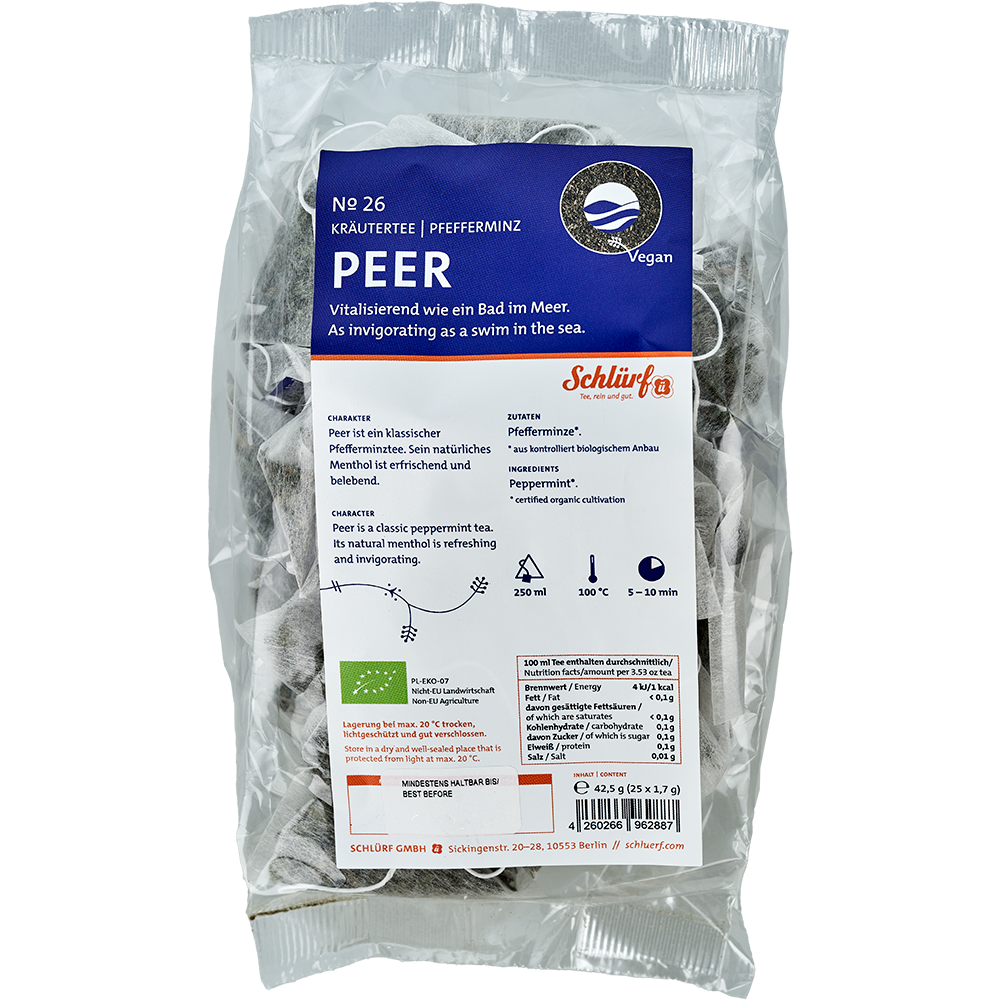 Schlürf - Tüüten - №26 BIO Kräutertee "Peer" (25er) Schlürf - Tüüten - №26 BIO Kräutertee "Peer" (25er)