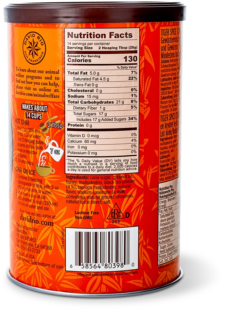 David Rio - Tiger Spice Chai - Dose (398 g) David Rio - Tiger Spice Chai - Dose (398 g)