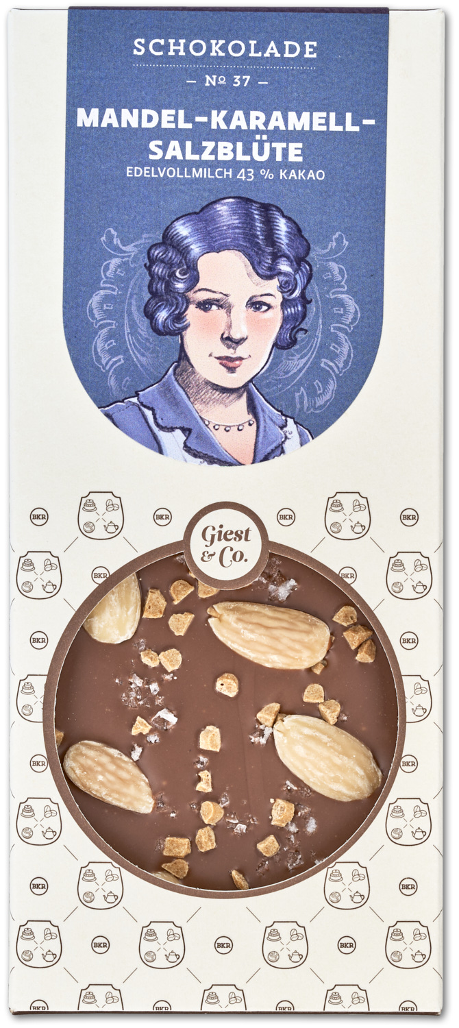 Tafel - Mandel Karamell Salzblüte - Vollmilch - Nr. 37 Tafel - Mandel Karamell Salzblüte - Vollmilch - Nr. 37
