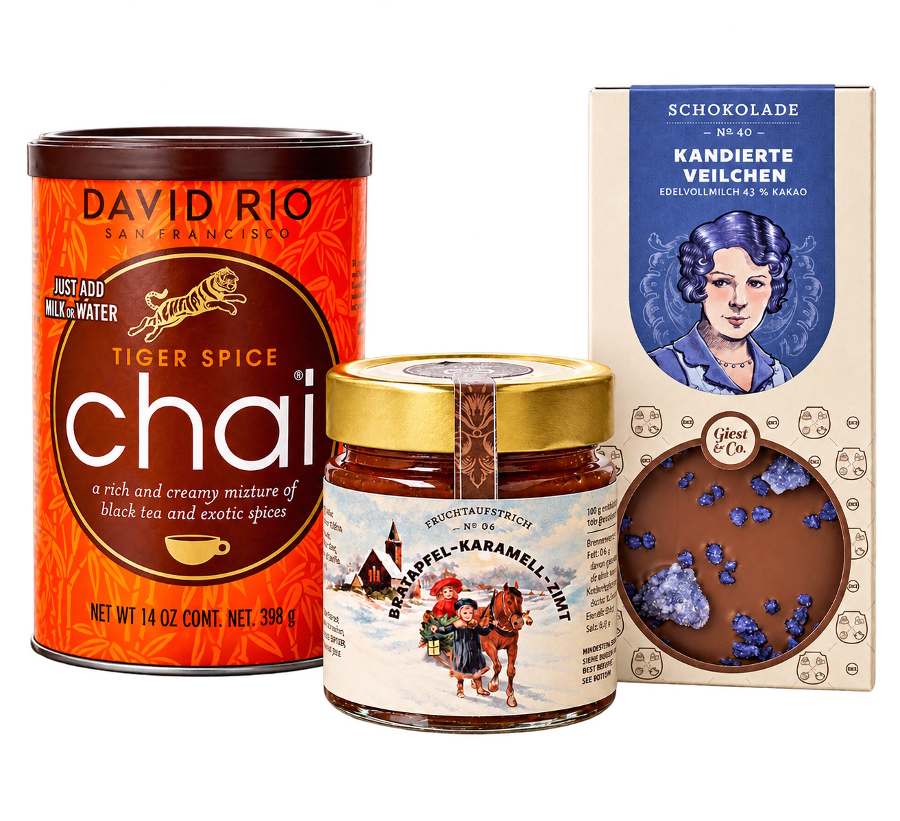 Geschenkset "Winterjlück" mit Chai, Aufstrich und Schokolade