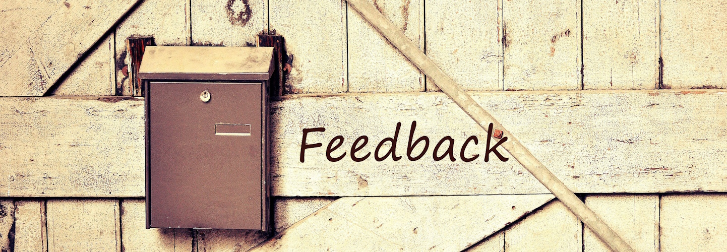 Banner bitte Feedback abgeben - Hintergrund