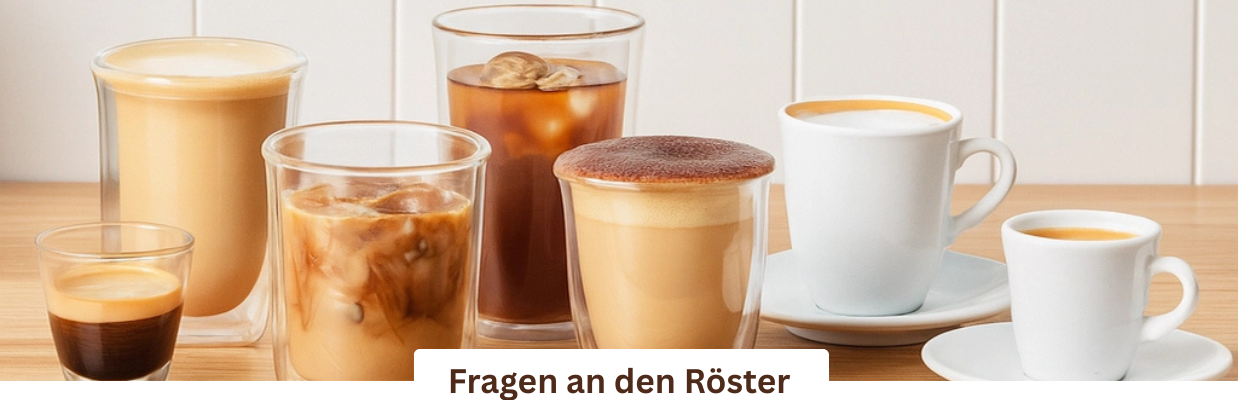 verschiedene Kaffees in Tassen