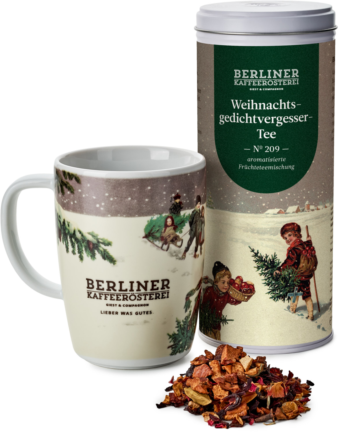 BKR Weihnachtstasse mit 100g Tee nach Wahl mit Doppeldeckeldose BKR Weihnachtstasse mit 100g Tee nach Wahl mit Doppeldeckeldose