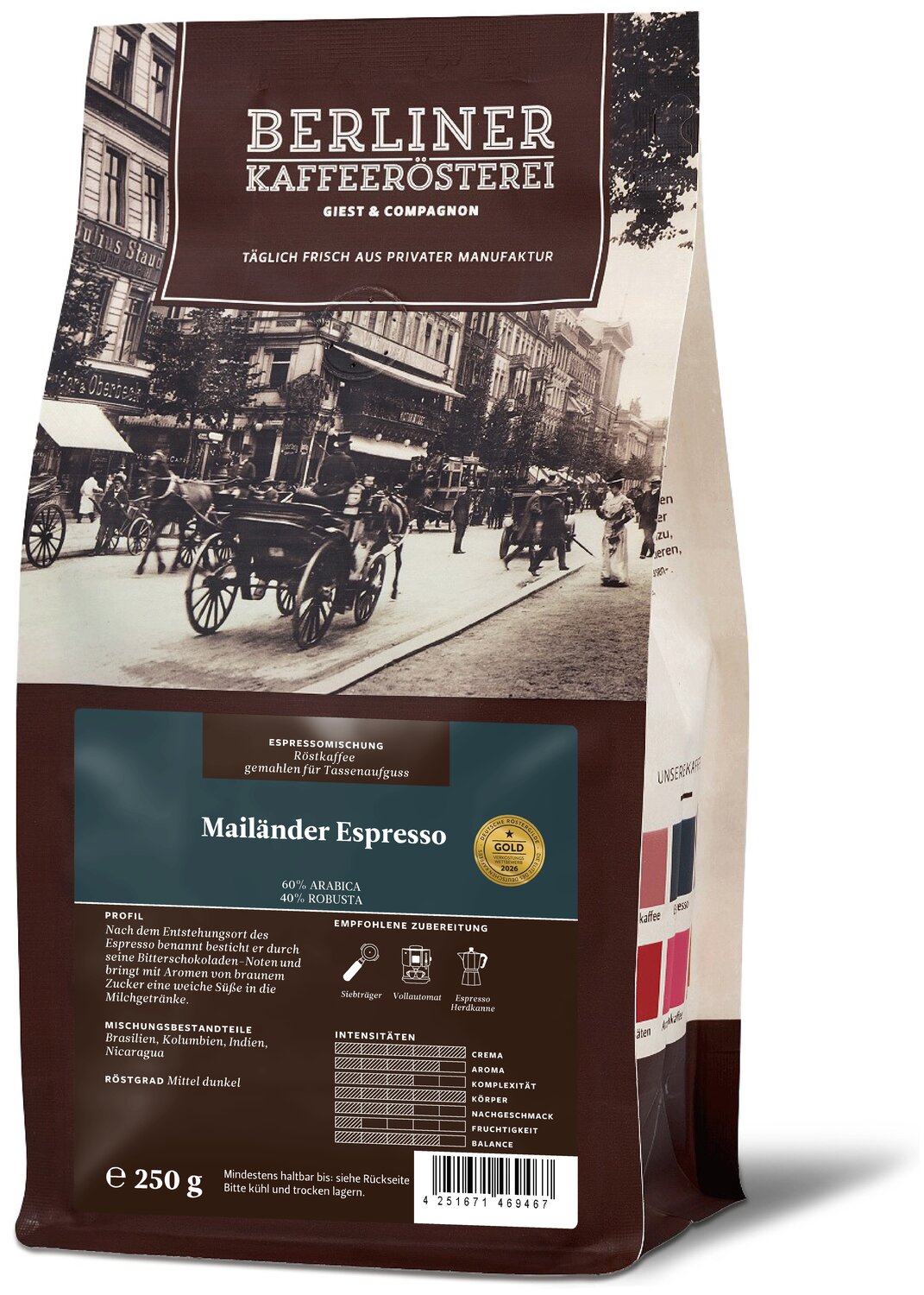Berliner Kaffeeroesterei DE Mailänder Espresso 1060103.8