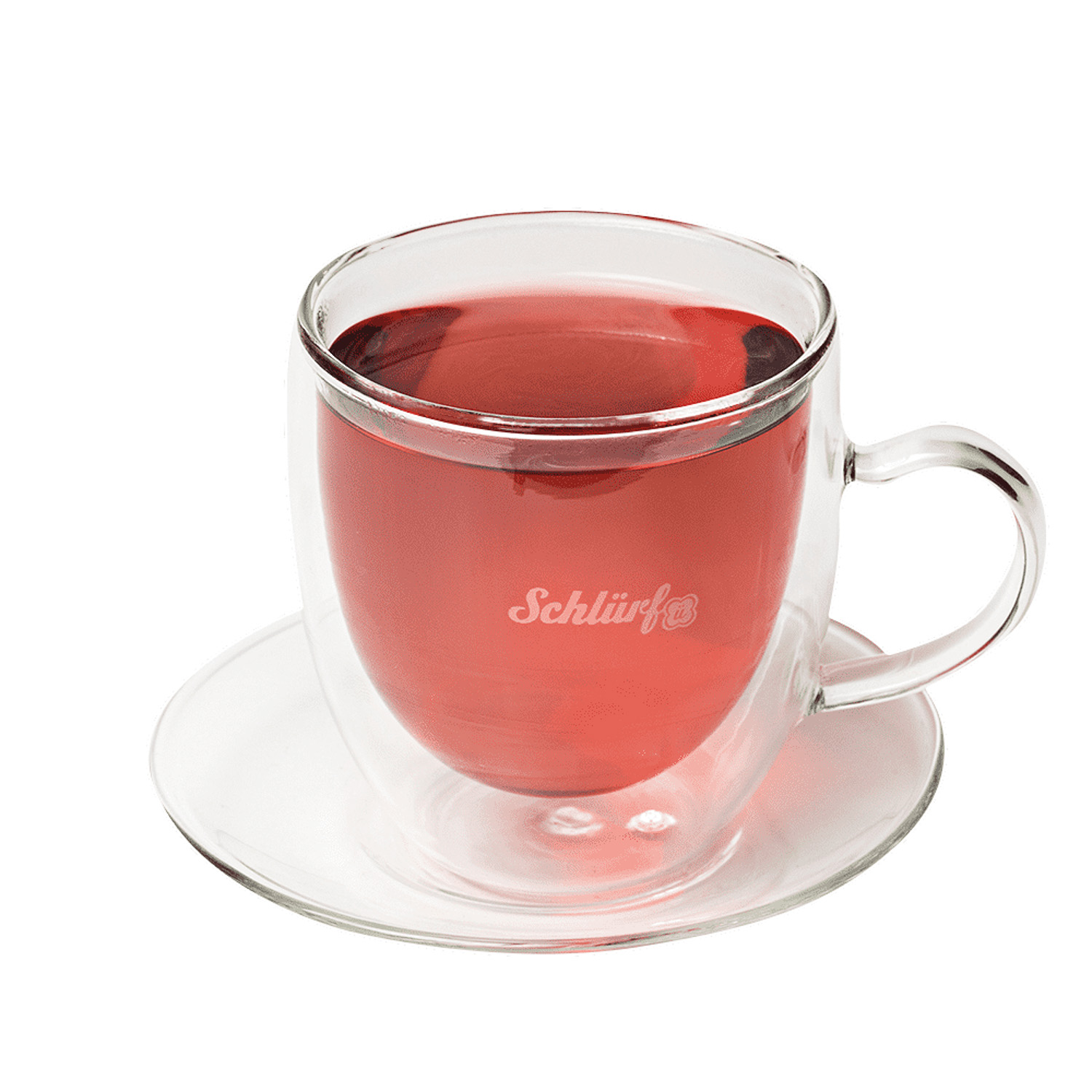 Schlürf - Glastasse mit Untertasse Schlürf - Glastasse mit Untertasse