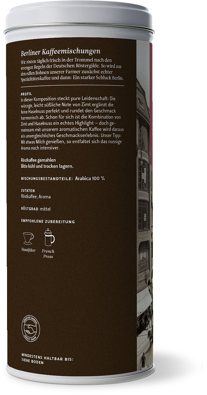 aromatisierter Kaffee Haselnuss-Zimt (125g / gemahlen)