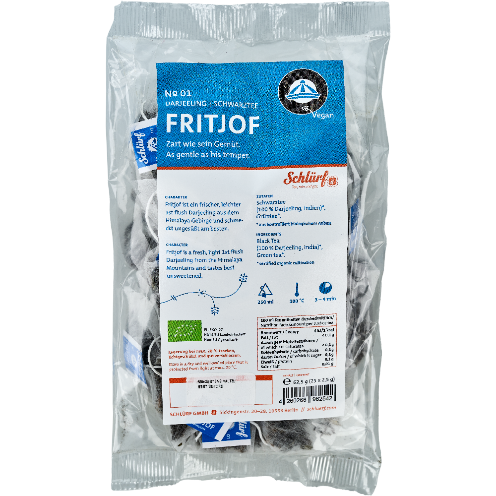 Schlürf - Tüüten - №01 BIO Darjeeling "Fritjof" (25er) Schlürf - Tüüten - №01 BIO Darjeeling "Fritjof" (25er)