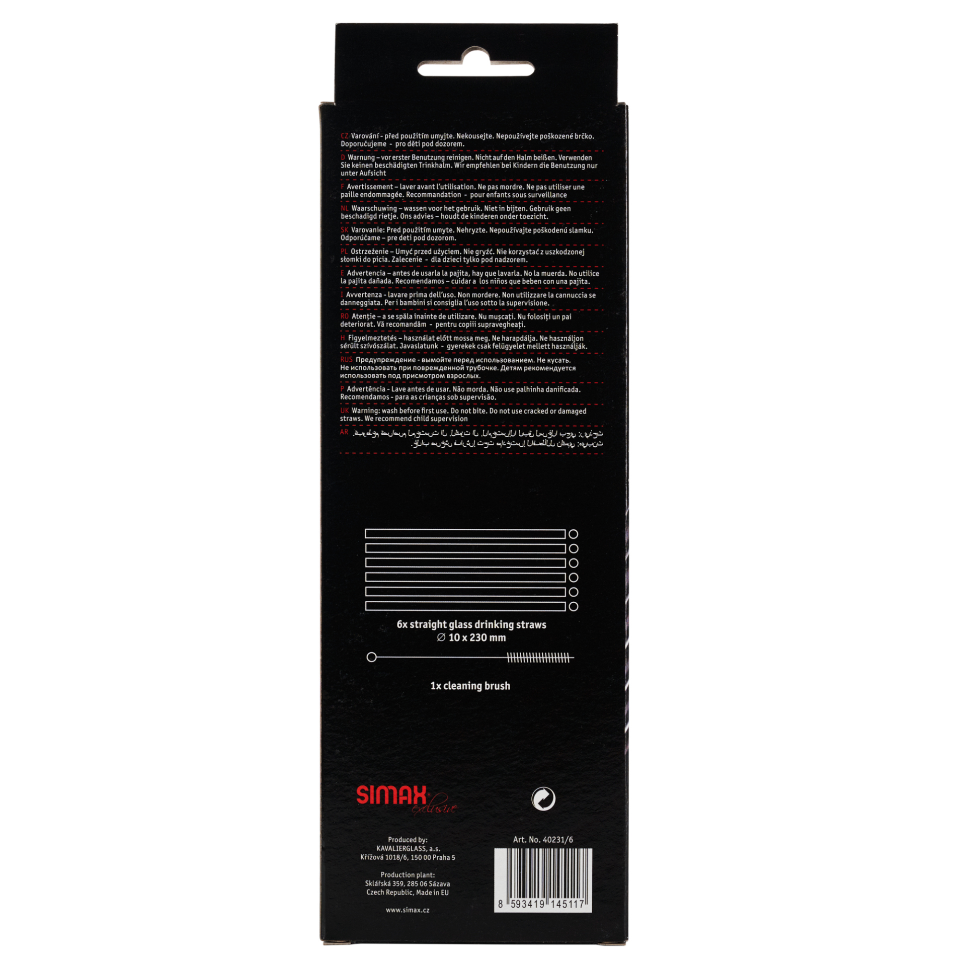 Simax - Glasstrohhalme mit Bürste (23cm) Simax - Glasstrohhalme mit Bürste (23cm)